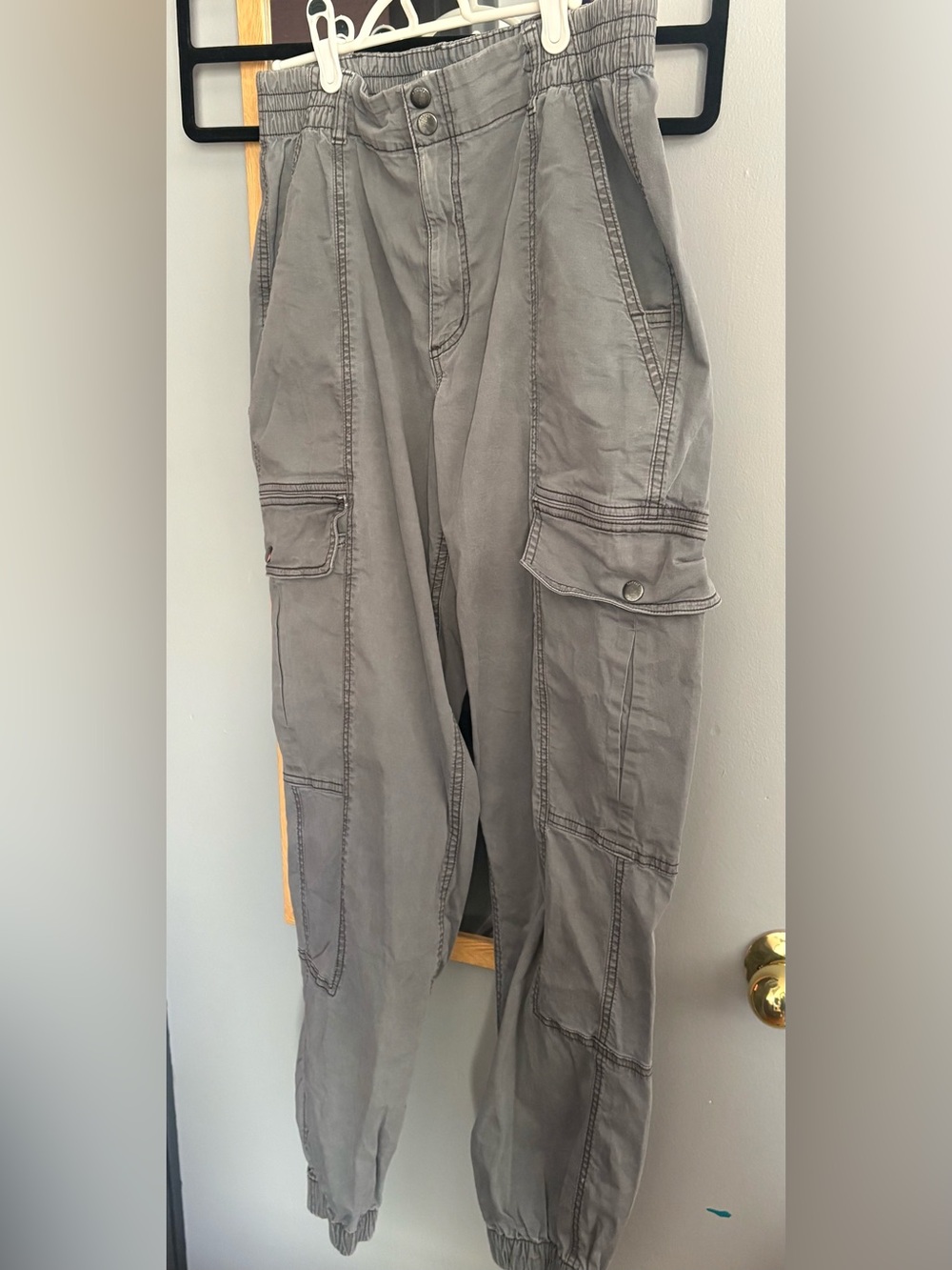Garage Womens Gray Cargo Pants with Utility Pockets